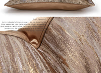 HKM-466131 Luxurious Gold Striped Pillow Covers – 30x50cm, 45x45cm & 50x50cm Polyester Cushions