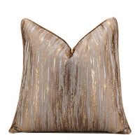HKM-466131 Luxurious Gold Striped Pillow Covers – 30x50cm, 45x45cm & 50x50cm Polyester Cushions