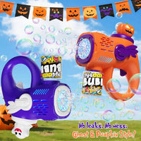 HKM-466259 Automatic Bubble Maker with LED Lights for Kids - Halloween Bubble Machine, Ages 5 and Up