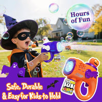 HKM-466259 Automatic Bubble Maker with LED Lights for Kids - Halloween Bubble Machine, Ages 5 and Up