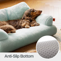 HKM-466259 Cozy Washable Plush Cat Bed with Anti-Slip Bottom - 26x19x13 Inch Pet Sofa for Small Dogs and Cats
