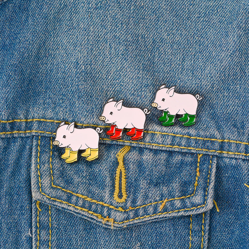 HKM-466387 Charming Animal-Themed Alloy Cartoon Brooch for Unisex Styling