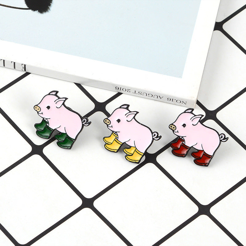 HKM-466387 Charming Animal-Themed Alloy Cartoon Brooch for Unisex Styling