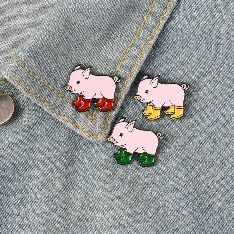 HKM-466387 Charming Animal-Themed Alloy Cartoon Brooch for Unisex Styling