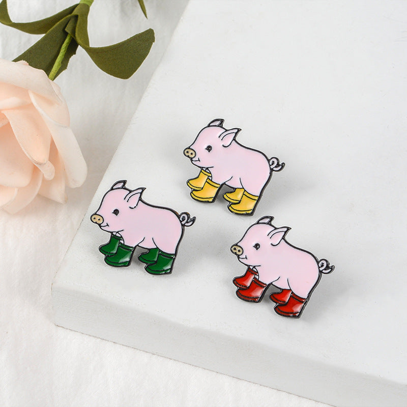 HKM-466387 Charming Animal-Themed Alloy Cartoon Brooch for Unisex Styling