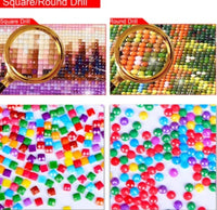 HKM-466451 Acrylic Diamond Painting Kit - Full Square and Round Drill Options in Various Sizes