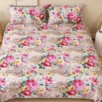 HKM-466451 Three-Piece Aloe Cotton Bed Sheet Set - Soft, Durable, No Pilling or Fading, Includes Pillowcases