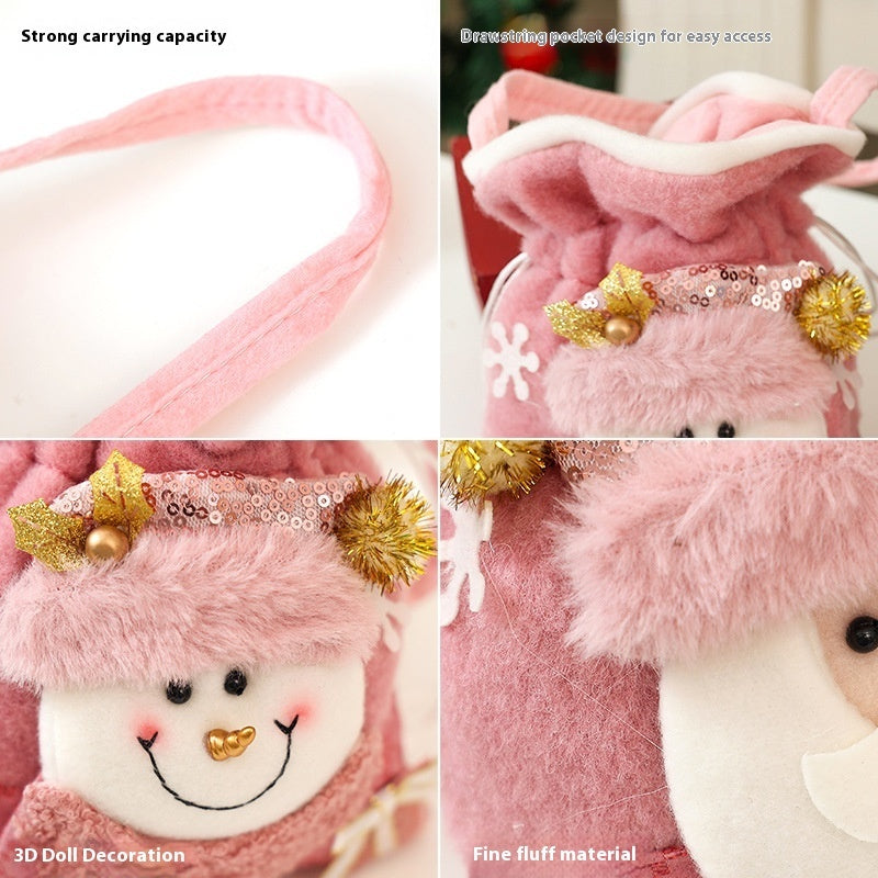 HKM-466579 Cartoon Snowman Gift Handbag for Children with Elk Design - Cloth Material