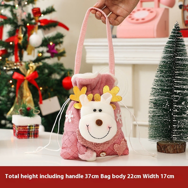 HKM-466579 Cartoon Snowman Gift Handbag for Children with Elk Design - Cloth Material