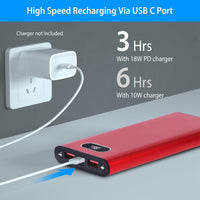 HKM-466835 20000mAh Portable Power Bank with 22.5W Fast Charging, LED Display, and Multi-Device Compatibility - Green, Black, Red