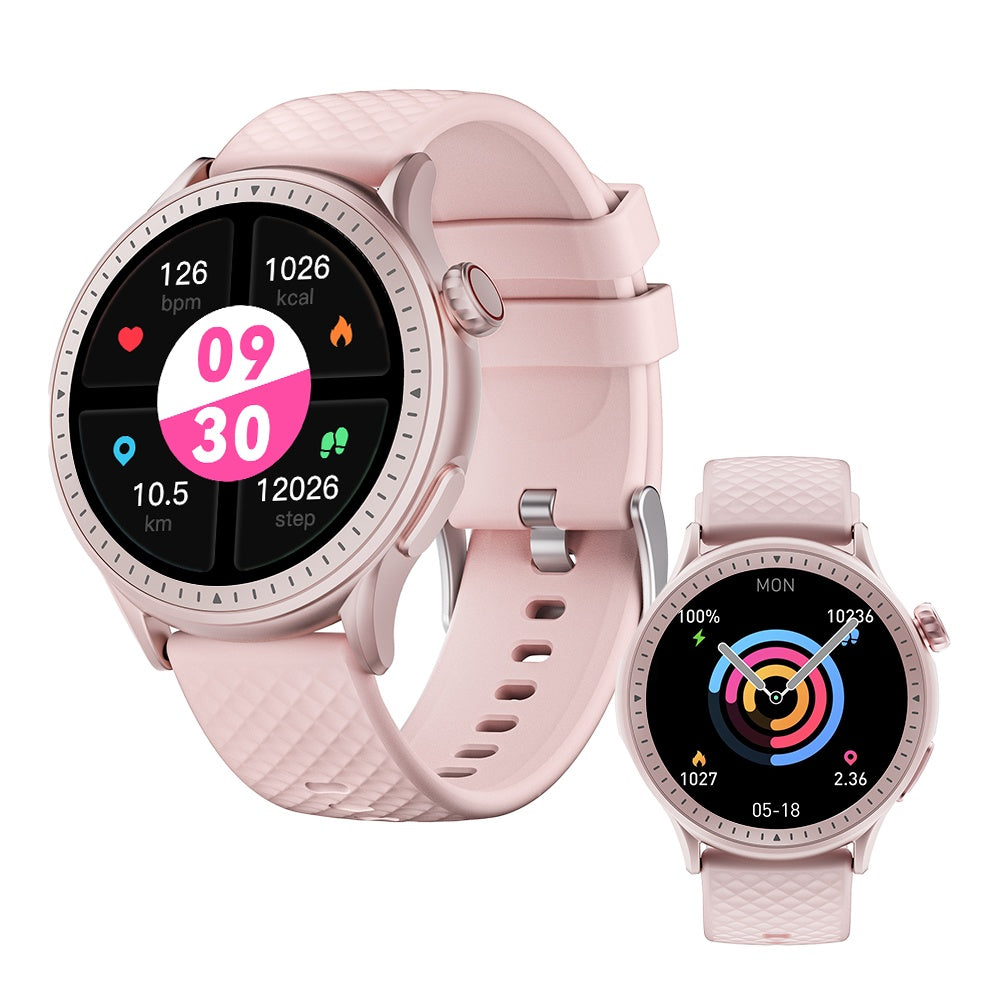 HKM-466963 1.43in Round Screen Smartwatch with Heart Rate Monitoring, Sleep Tracking, and 100 Sports Modes - 3ATM Waterproof Fitness Tracker