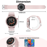 HKM-466963 1.43in Round Screen Smartwatch with Heart Rate Monitoring, Sleep Tracking, and 100 Sports Modes - 3ATM Waterproof Fitness Tracker