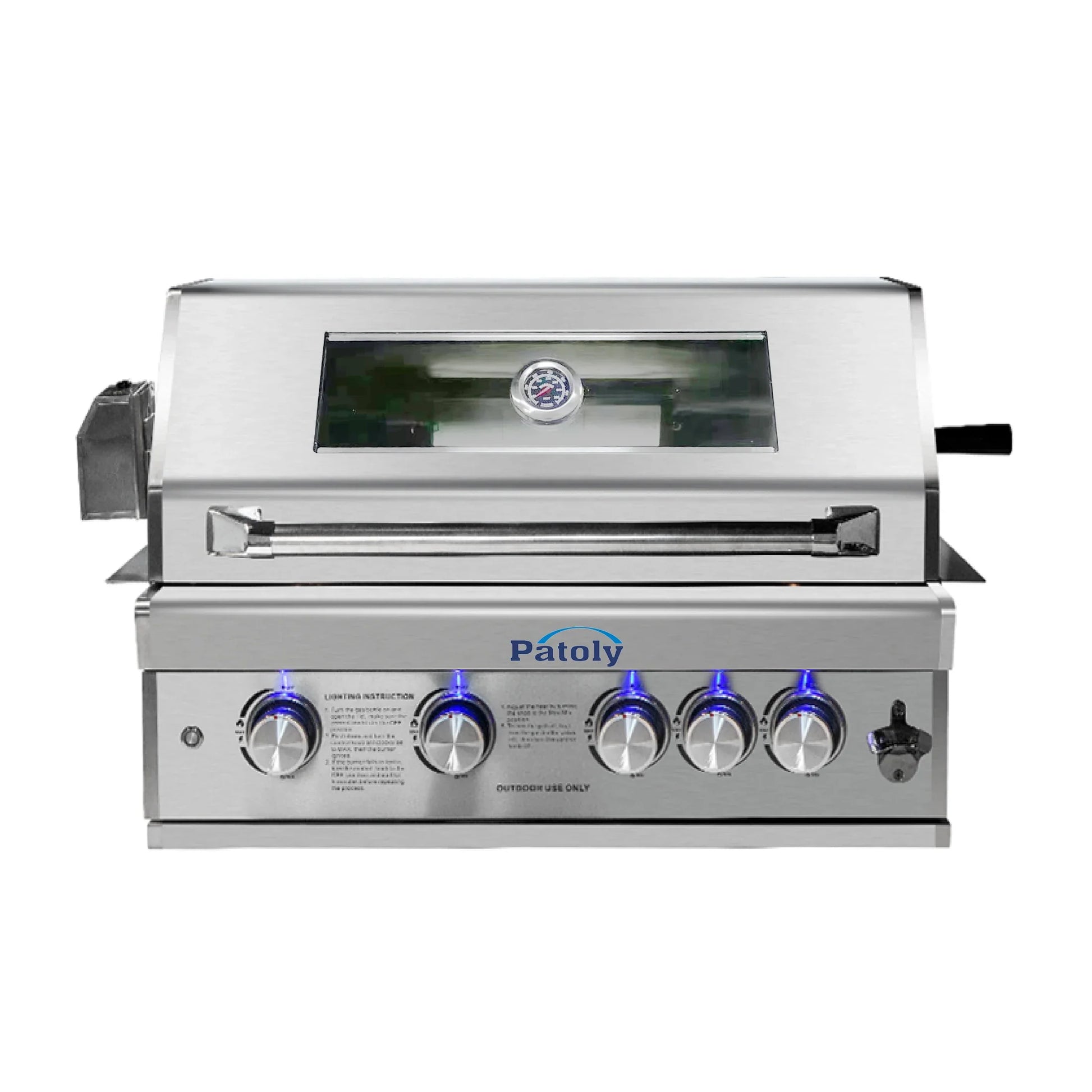 KTX-466963 Stainless Steel 5-Burner Built-in Gas BBQ Grill for Outdoor Cooking and Barbeque