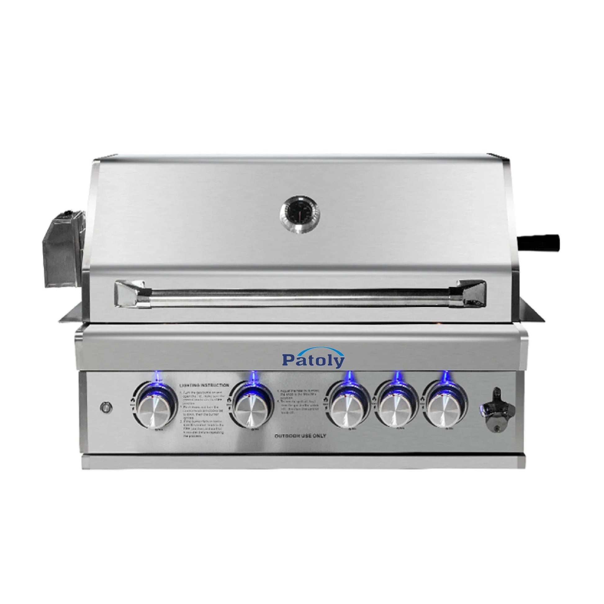 KTX-466963 Stainless Steel 5-Burner Built-in Gas BBQ Grill for Outdoor Cooking and Barbeque