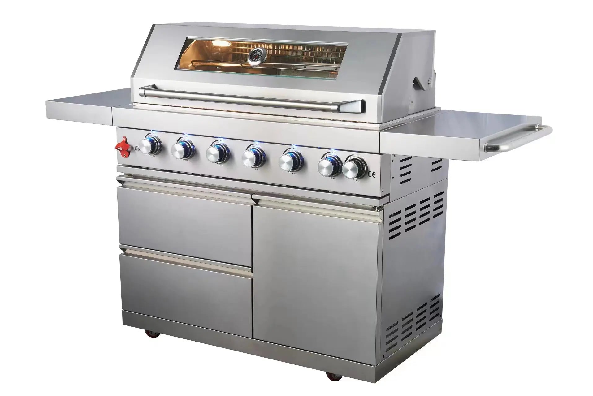 KTX-466963 Stainless Steel 5-Burner Built-in Gas BBQ Grill for Outdoor Cooking and Barbeque