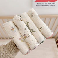 HKM-467027 Pure Cotton Gauze Baby Face Towels - Set of 4, Cuckoo Combination, 30x30cm