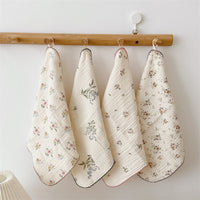 HKM-467027 Pure Cotton Gauze Baby Face Towels - Set of 4, Cuckoo Combination, 30x30cm