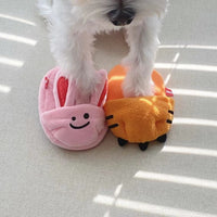 HKM-467091 Cute Plush Sniffing Sound Slippers Toy for Pets - Tiger Design