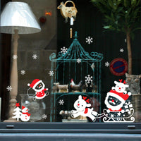 HKM-467219 Christmas Santa Claus Electrostatic PVC Wall Sticker - Waterproof, Removable & Eco-Friendly