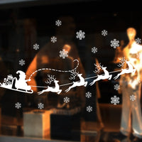 HKM-467219 Christmas Santa Claus Electrostatic PVC Wall Sticker - Waterproof, Removable & Eco-Friendly