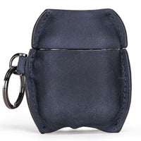 HKM-467347 Leather Case for AirPods 1/2 Generation - Soft Shell Design, Available in Brown, Sapphire Blue, and Wine Red