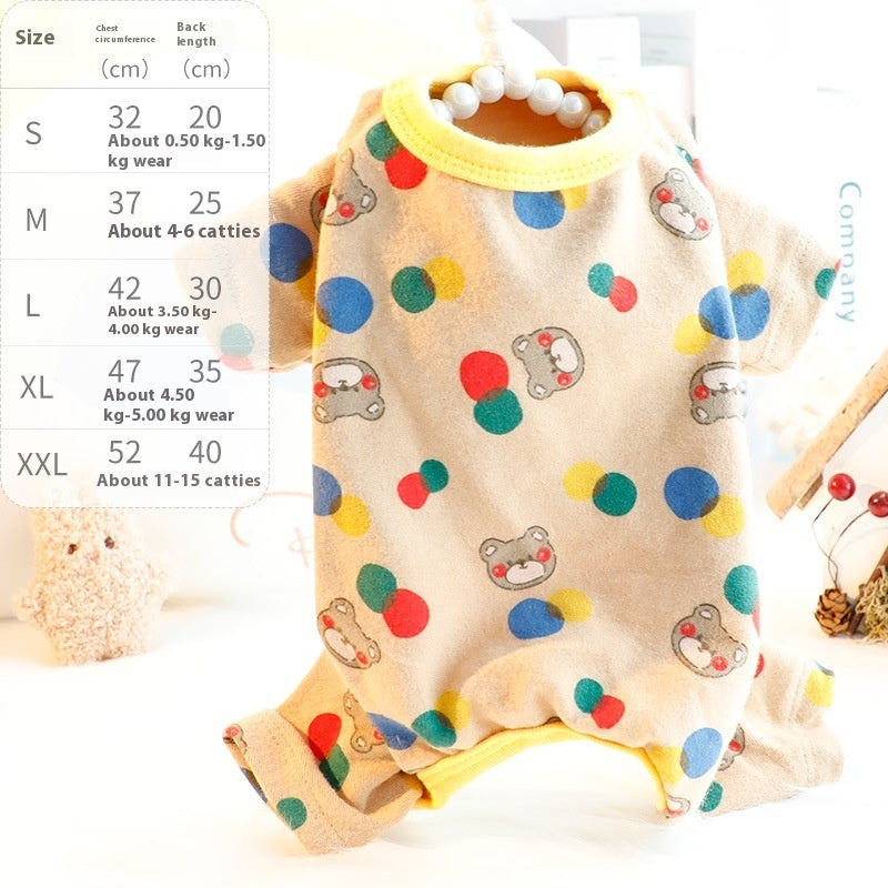HKM-467411 Cozy Cotton Autumn and Winter Home Wear for Small Dogs - Light Brown and Milky White Options Available