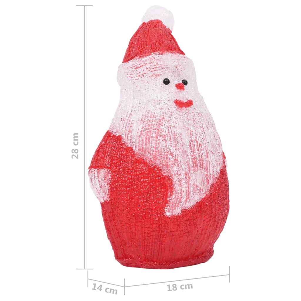 HKM-467411 Illuminated Acrylic Santa Claus Figurine for Indoor and Outdoor Decor, 28 cm, with 25 LED Lights and Varied Lighting Effects