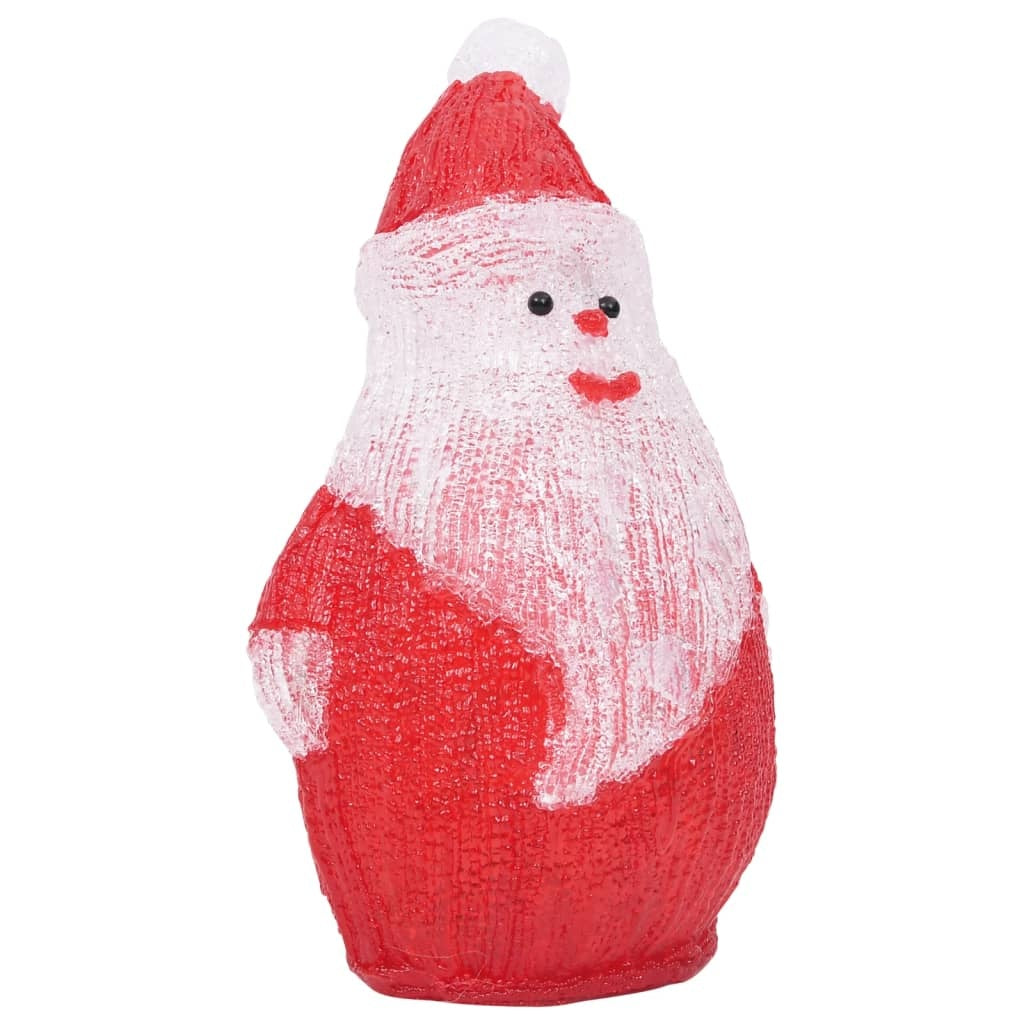 HKM-467411 Illuminated Acrylic Santa Claus Figurine for Indoor and Outdoor Decor, 28 cm, with 25 LED Lights and Varied Lighting Effects