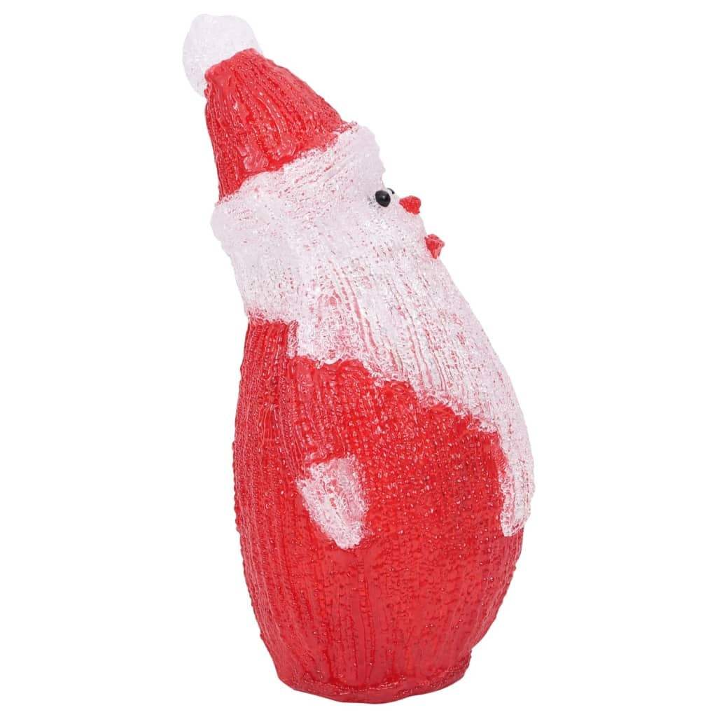 HKM-467411 Illuminated Acrylic Santa Claus Figurine for Indoor and Outdoor Decor, 28 cm, with 25 LED Lights and Varied Lighting Effects