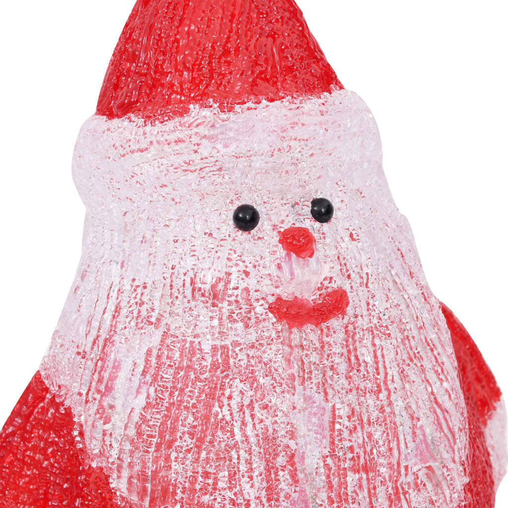 HKM-467411 Illuminated Acrylic Santa Claus Figurine for Indoor and Outdoor Decor, 28 cm, with 25 LED Lights and Varied Lighting Effects