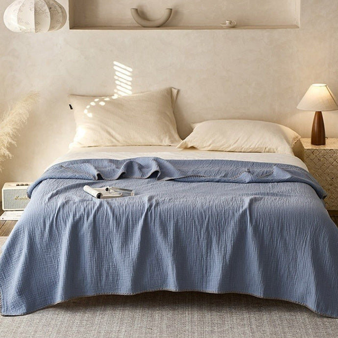 HKM-467603 Cotton Five-Layer Multifunctional Solid Color Blanket - Various Sizes Available