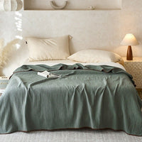 HKM-467603 Cotton Five-Layer Multifunctional Solid Color Blanket - Various Sizes Available