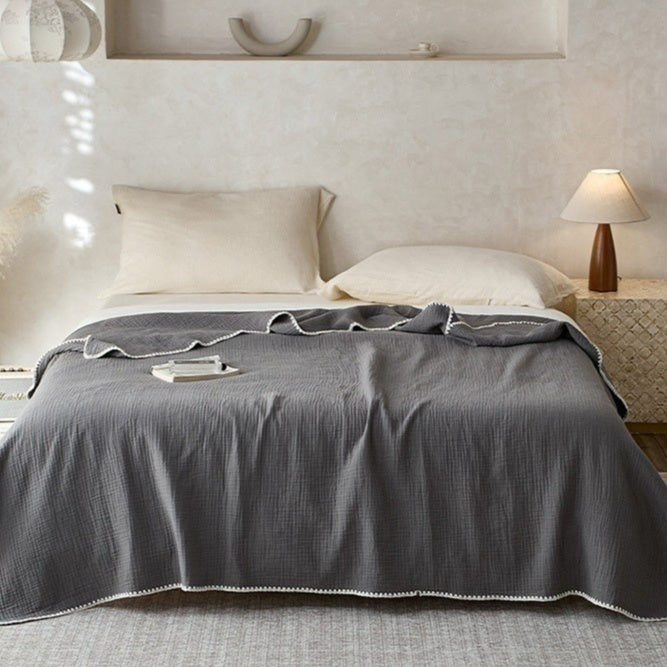 HKM-467603 Cotton Five-Layer Multifunctional Solid Color Blanket - Various Sizes Available