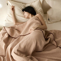 HKM-467603 Cotton Five-Layer Multifunctional Solid Color Blanket - Various Sizes Available