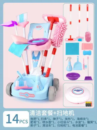 HKM-467603 Kids Cleaning Toy Set - Mini Vacuum Cleaner and House Sweeping Machine for Playtime Fun