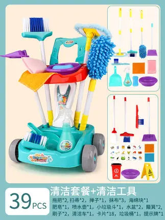 HKM-467603 Kids Cleaning Toy Set - Mini Vacuum Cleaner and House Sweeping Machine for Playtime Fun