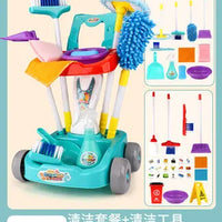 HKM-467603 Kids Cleaning Toy Set - Mini Vacuum Cleaner and House Sweeping Machine for Playtime Fun