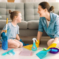 HKM-467603 Kids Cleaning Toy Set - Mini Vacuum Cleaner and House Sweeping Machine for Playtime Fun