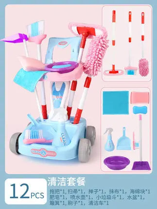 HKM-467603 Kids Cleaning Toy Set - Mini Vacuum Cleaner and House Sweeping Machine for Playtime Fun