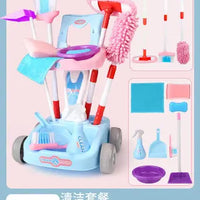 HKM-467603 Kids Cleaning Toy Set - Mini Vacuum Cleaner and House Sweeping Machine for Playtime Fun