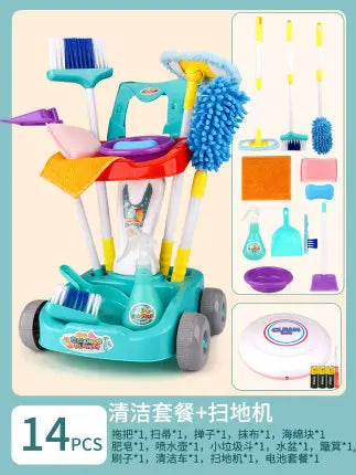 HKM-467603 Kids Cleaning Toy Set - Mini Vacuum Cleaner and House Sweeping Machine for Playtime Fun