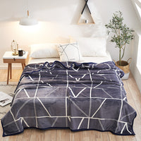 HKM-467603 Thickened Cloud Mink Velvet Double Printed Blanket - Floral and Plant Design