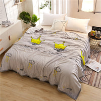 HKM-467603 Thickened Cloud Mink Velvet Double Printed Blanket - Floral and Plant Design