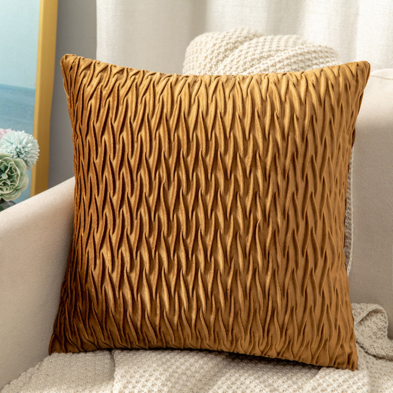 HKM-467667 Solid Color Velvet Embossed Pillowcase for Modern Living Room - 45x45cm