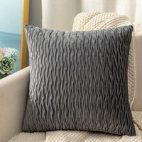 HKM-467667 Solid Color Velvet Embossed Pillowcase for Modern Living Room - 45x45cm