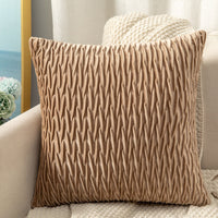HKM-467667 Solid Color Velvet Embossed Pillowcase for Modern Living Room - 45x45cm