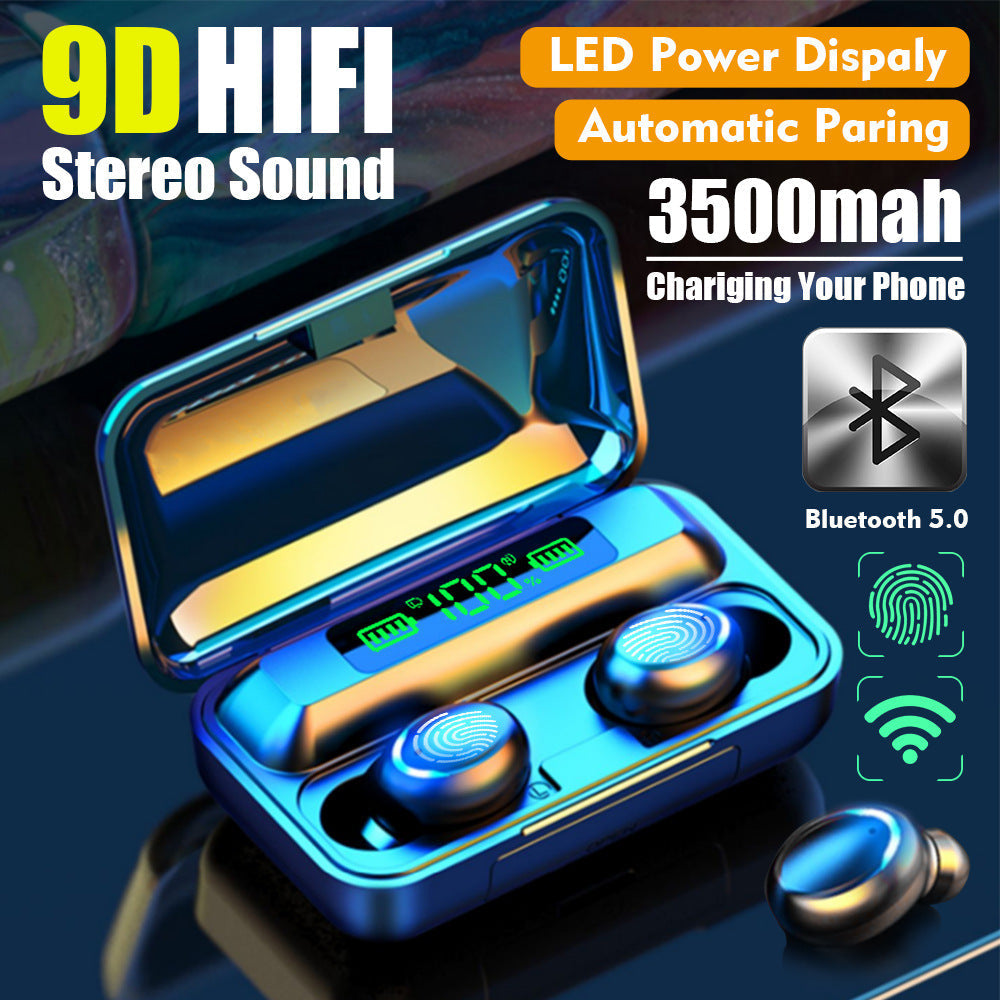 HKM-467667 Wireless Outdoor Sports Headset with LED Power Display and Bluetooth 5.0, Perfect for Smartphones and Smart Devices