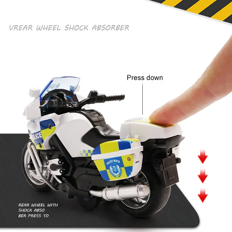 HKM-467859 1:14 Scale Diecast Motorcycle Toy with Lights and Music for Kids 3+