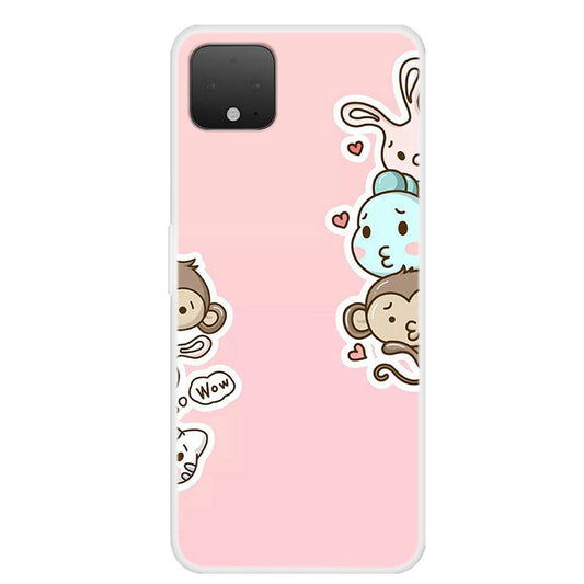 HKM-467859 Cartoon TPU Painted Mobile Phone Back Cover with Animal, Flower, Skull, and Geometry Designs