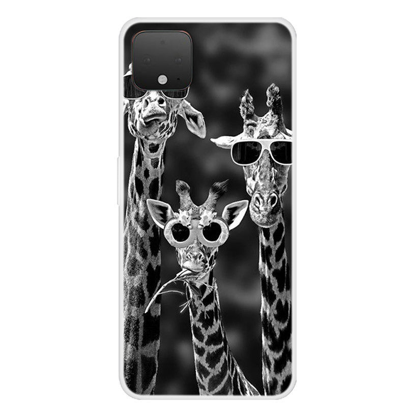 HKM-467859 Cartoon TPU Painted Mobile Phone Back Cover with Animal, Flower, Skull, and Geometry Designs